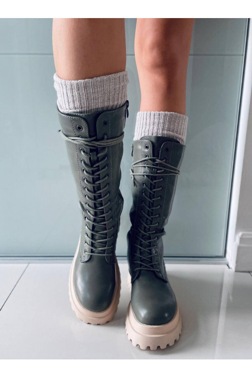 Lange Stiefel mit Schnürsenkeln ZONA GREEN