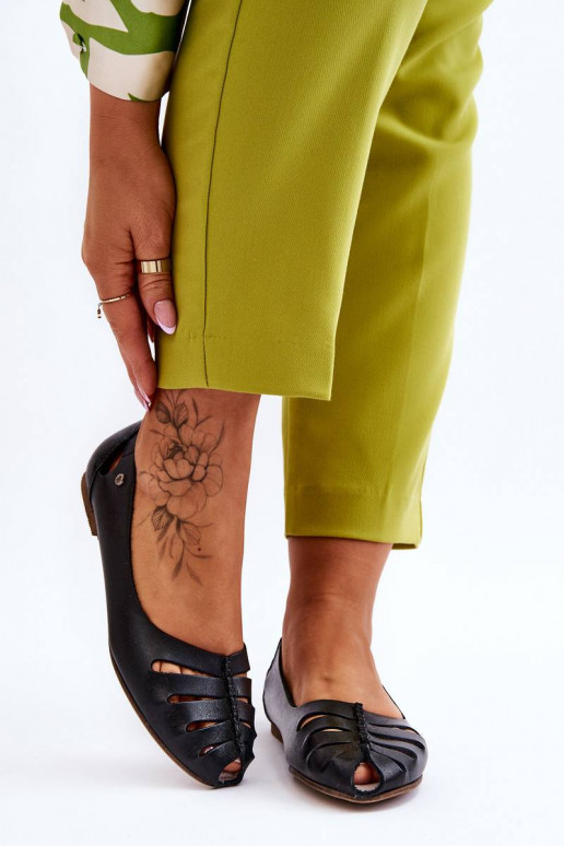 Bequeme Ballerinas aus Naturleder in...