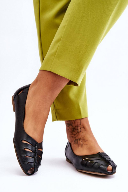 Bequeme Ballerinas aus Naturleder in...