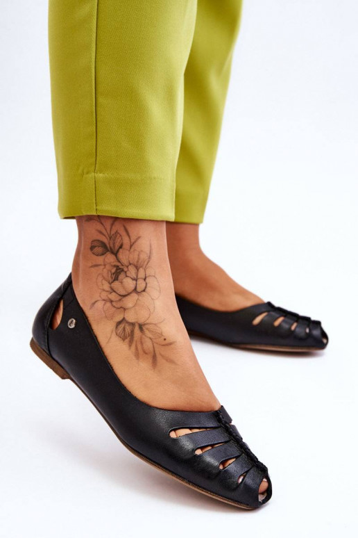 Bequeme Ballerinas aus Naturleder in...