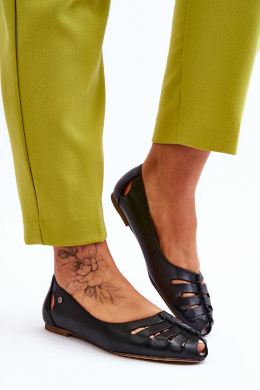 Bequeme Ballerinas aus Naturleder in...