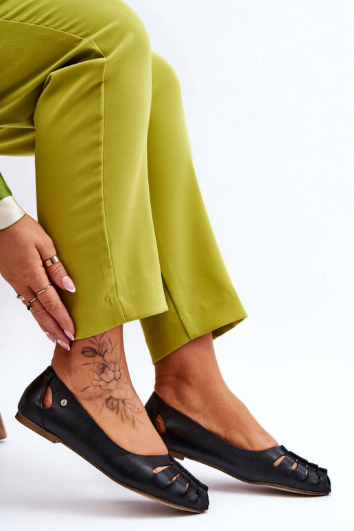 Bequeme Ballerinas aus Naturleder in...