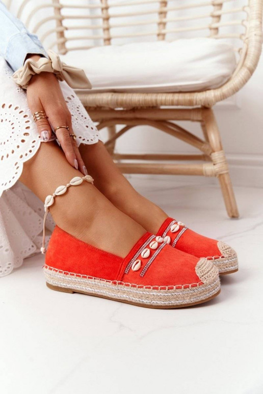 Plateau-Espadrilles mit Muscheln... Plateau-Espadrilles mit Muscheln...