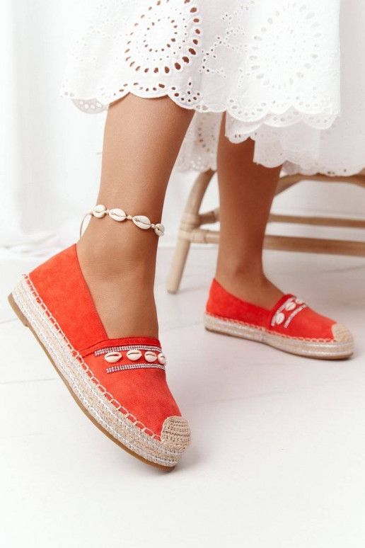 Plateau-Espadrilles mit Muscheln... Plateau-Espadrilles mit Muscheln...