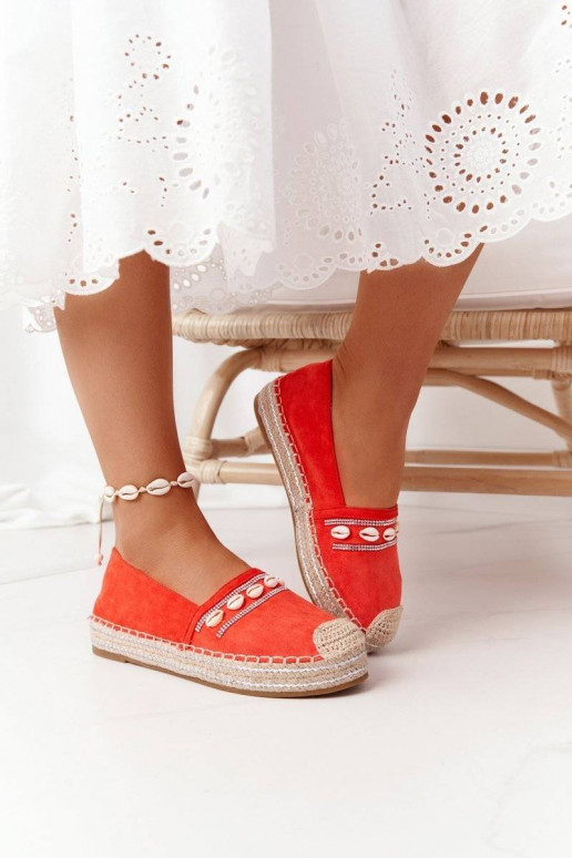Plateau-Espadrilles mit Muscheln... Plateau-Espadrilles mit Muscheln...