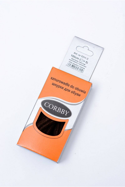 Braune, gewachste Corbby-Schnürsenkel