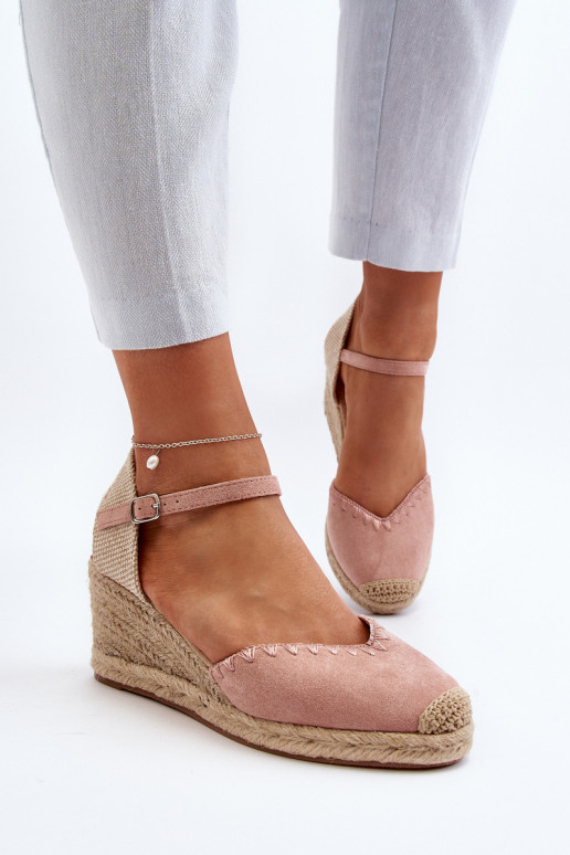 Wildleder-Sandale Espadrilles rosa... Wildleder-Sandale Espadrilles rosa...