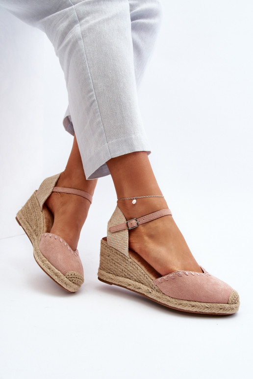 Wildleder-Sandale Espadrilles rosa... Wildleder-Sandale Espadrilles rosa...