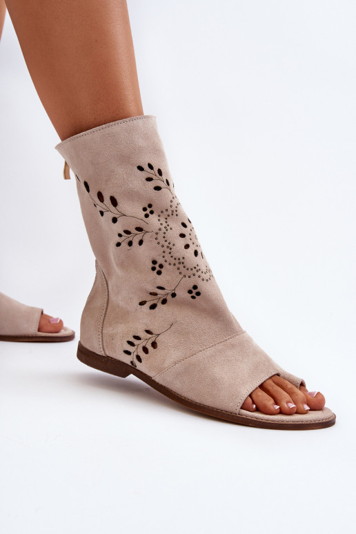 Zazoo Wildledersandalen mit beigem...