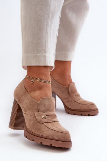 Schuhe aus Öko-Wildleder mit Absätzen beige Larmaves 2