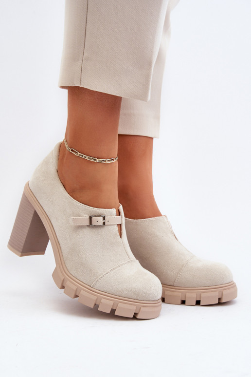 Elfenbeinfarbene Tauina-Schuhe mit... Elfenbeinfarbene Tauina-Schuhe mit...