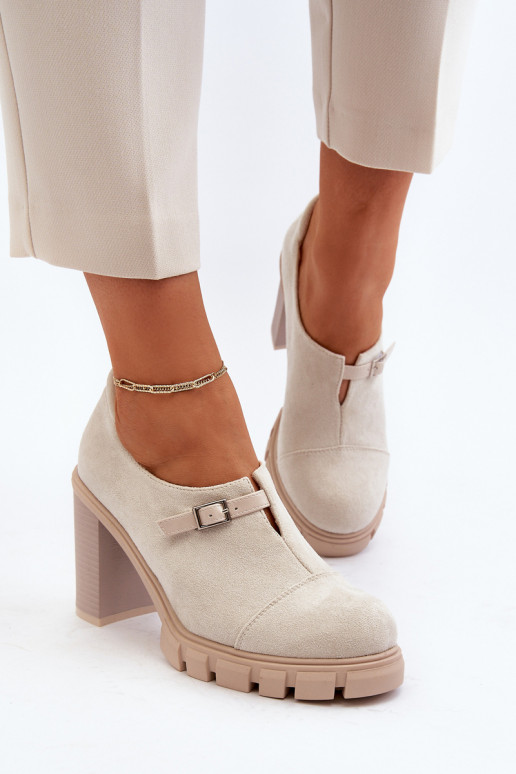 Elfenbeinfarbene Tauina-Schuhe mit... Elfenbeinfarbene Tauina-Schuhe mit...