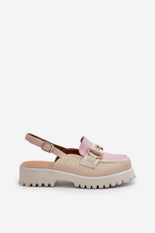 Damensandalen mit breiten Absätzen...