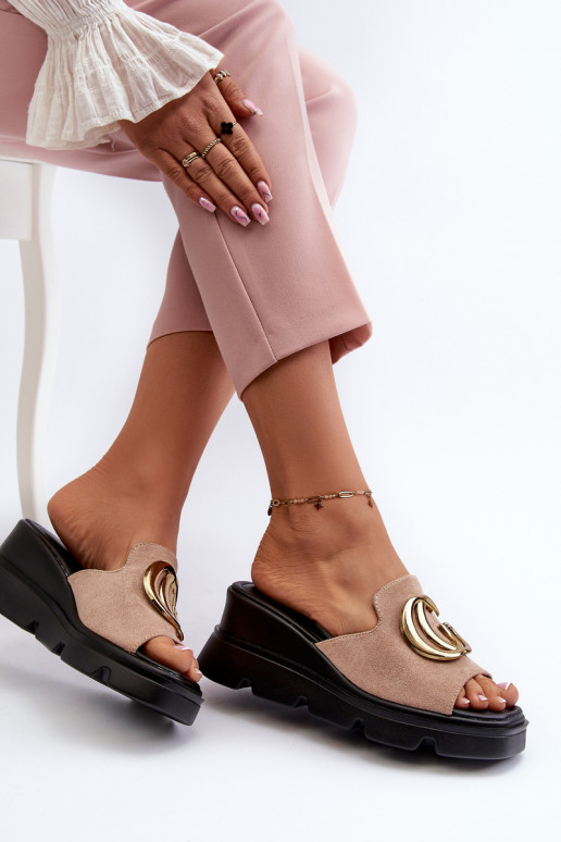 Damenhausschuhe beige Iaria