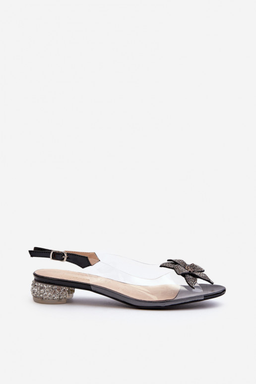 Sandalen Perregimi mit niedrigem Absatz und Ornamenten in der Farbe Schwarz von D&A
