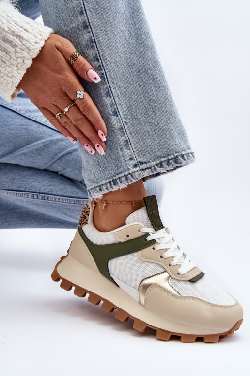Sneakers Modell Schuhe Sand - grüne Farbe Ralita