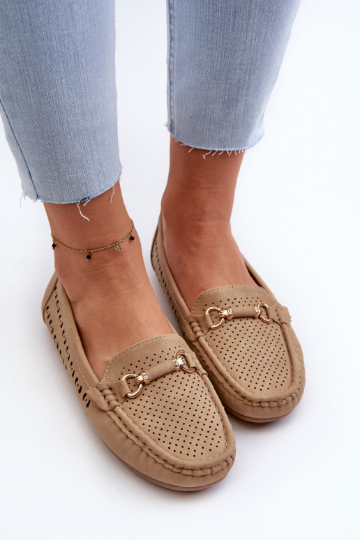 Damenmokassins mit durchbrochenen... Damenmokassins mit durchbrochenen...