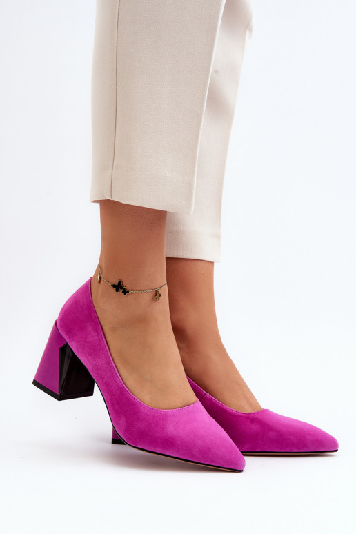 Wildlederschuhe mit rosa Absätzen Alessyndra