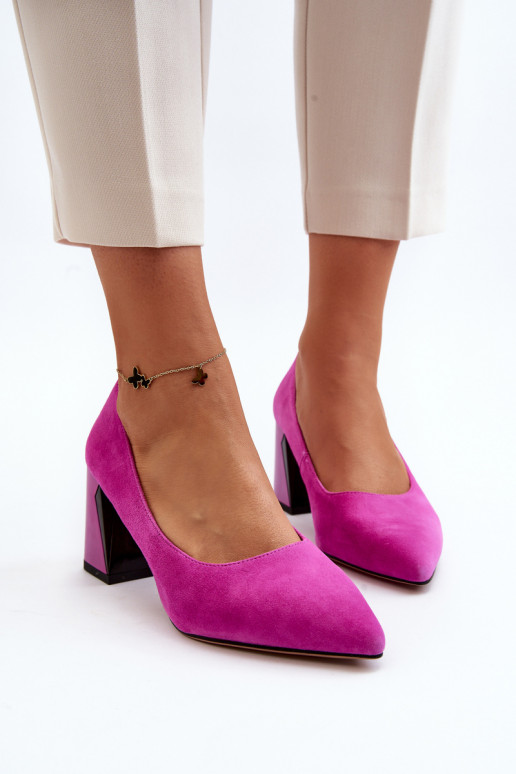 Wildlederschuhe mit rosa Absätzen Alessyndra