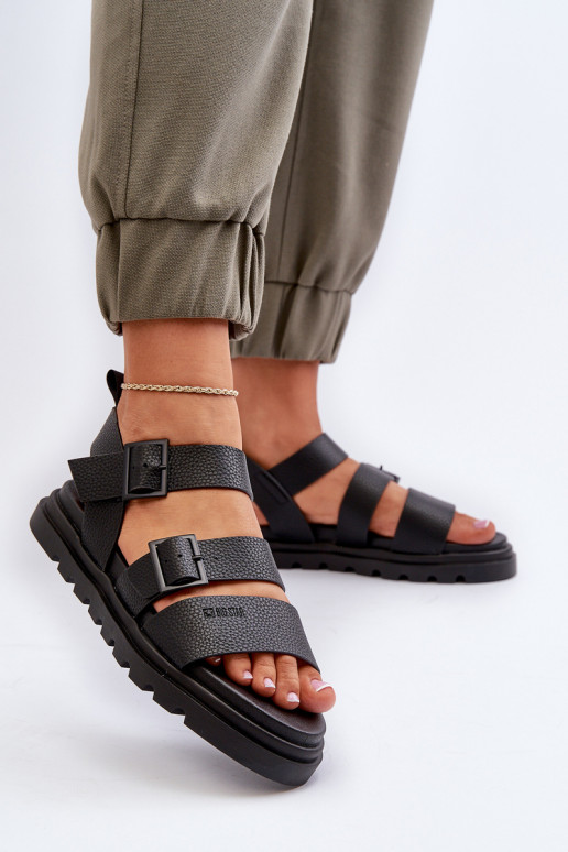Damen schwarze Sandalen aus...