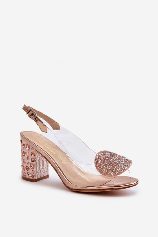 Basutės su kulniukais rausvo aukso... Basutės su kulniukais rausvo aukso...