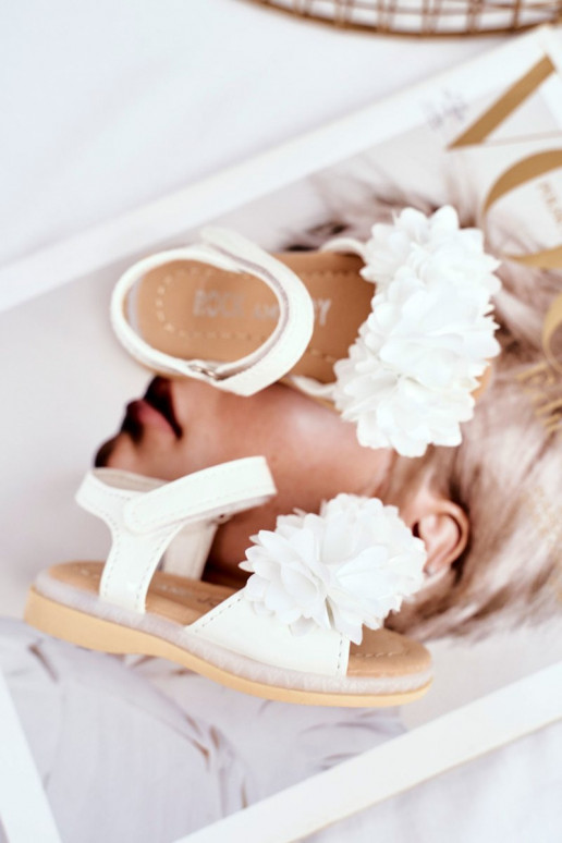 Sandalen für Kinder mit Blumen in Weiß Sandalen für Kinder mit Blumen in Weiß