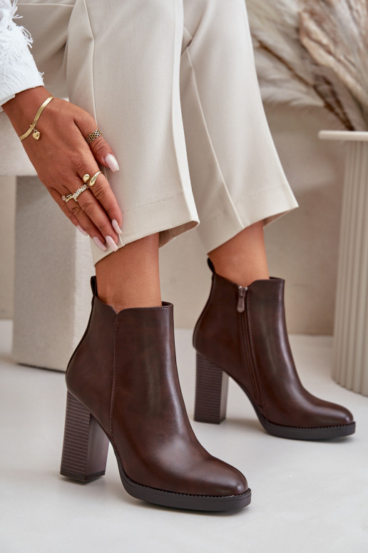 sich Zuarm laufen Damenstiefel Eko Haut dunkelbraun Teresine