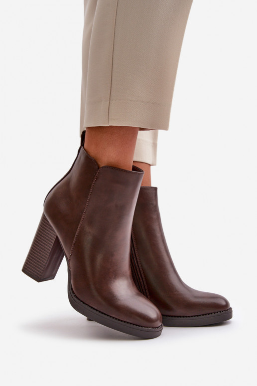 sich Zuarm laufen Damenstiefel Eko Haut dunkelbraun Teresine