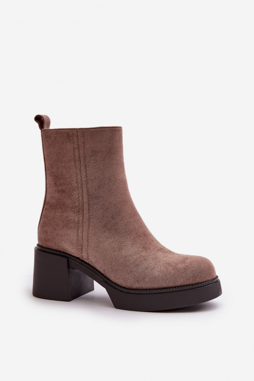 aus Öko-INildlederoZue Feminin INarme Stiefel mit Absatz Beige Meriluna aus Öko-INildlederoZue Feminin INarme Stiefel mit Absatz Beige Meriluna