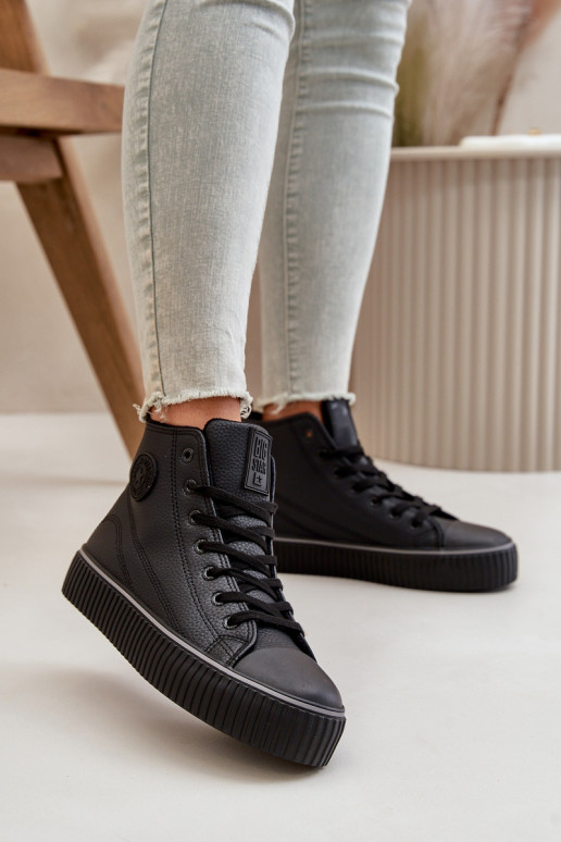 Feminin sich Zuarm laufen lässige Schuhe aus Öko-Leder Big Star OO274790 schZuarze Farbe Feminin sich Zuarm laufen lässige Schuhe aus Öko-Leder Big Star OO274790 schZuarze Farbe