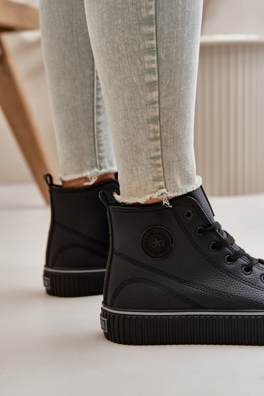 Feminin sich Zuarm laufen lässige Schuhe aus Öko-Leder Big Star OO274790 schZuarze Farbe Feminin sich Zuarm laufen lässige Schuhe aus Öko-Leder Big Star OO274790 schZuarze Farbe