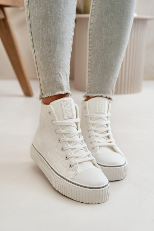 Feminin sich Zuarm laufen lässige Schuhe aus Öko-Leder Big Star OO274788 Zueiße Farbe Feminin sich Zuarm laufen lässige Schuhe aus Öko-Leder Big Star OO274788 Zueiße Farbe
