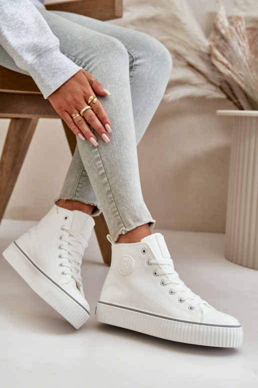 Feminin sich Zuarm laufen lässige Schuhe aus Öko-Leder Big Star OO274788 Zueiße Farbe Feminin sich Zuarm laufen lässige Schuhe aus Öko-Leder Big Star OO274788 Zueiße Farbe