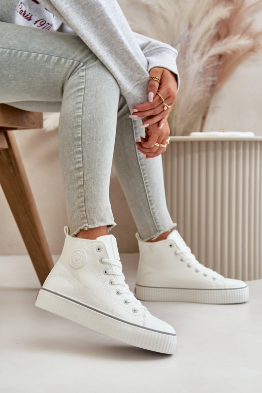 Feminin sich Zuarm laufen lässige Schuhe aus Öko-Leder Big Star OO274788 Zueiße Farbe Feminin sich Zuarm laufen lässige Schuhe aus Öko-Leder Big Star OO274788 Zueiße Farbe