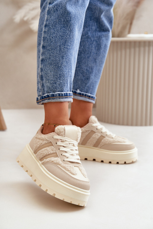 sich Zuarm laufen Sneakers Stilvollllschuhe Feminin mit einer Plattform mit AufZuärmen Beige Daivlene sich Zuarm laufen Sneakers Stilvollllschuhe Feminin mit einer Plattform mit AufZuärmen Beige Daivlene