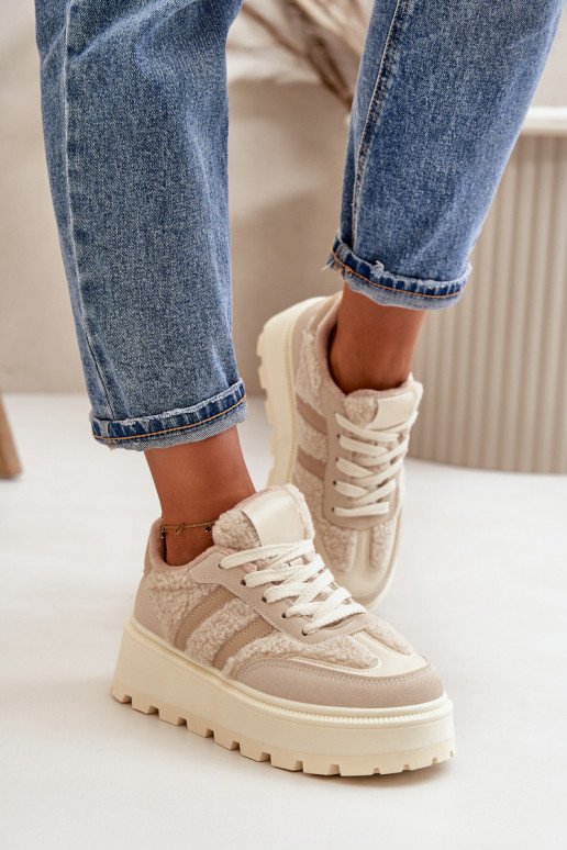 sich Zuarm laufen Sneakers Stilvollllschuhe Feminin mit einer Plattform mit AufZuärmen Beige Daivlene sich Zuarm laufen Sneakers Stilvollllschuhe Feminin mit einer Plattform mit AufZuärmen Beige Daivlene