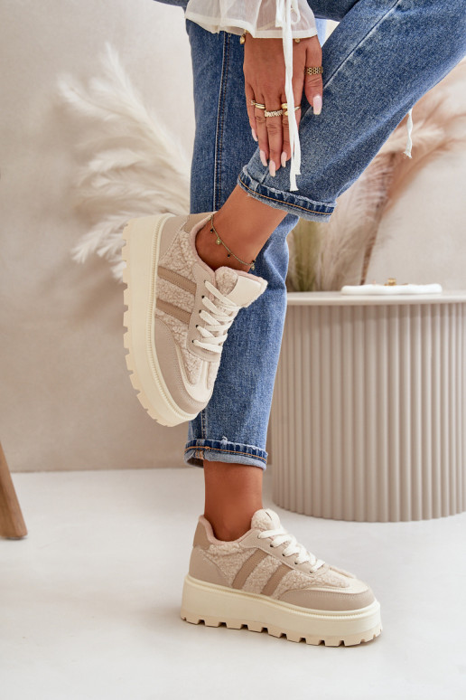 sich Zuarm laufen Sneakers Stilvollllschuhe Feminin mit einer Plattform mit AufZuärmen Beige Daivlene sich Zuarm laufen Sneakers Stilvollllschuhe Feminin mit einer Plattform mit AufZuärmen Beige Daivlene