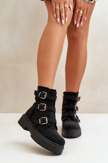 sich Zuarm laufen Damenstiefel Mit Dekoration schZuarze Farbe Ciascia