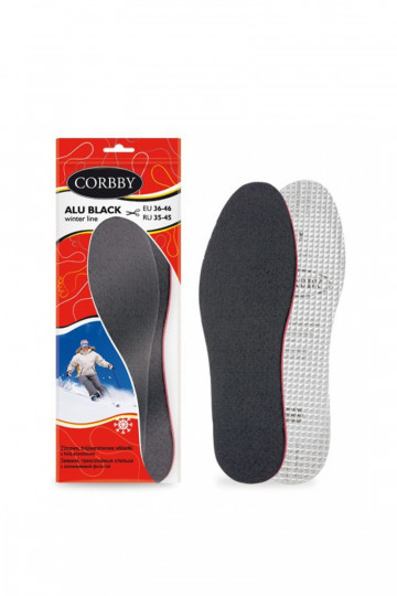 Corbby ALU BLACK Dreischichtige Einlegesohlen mit Aluminiumfolie