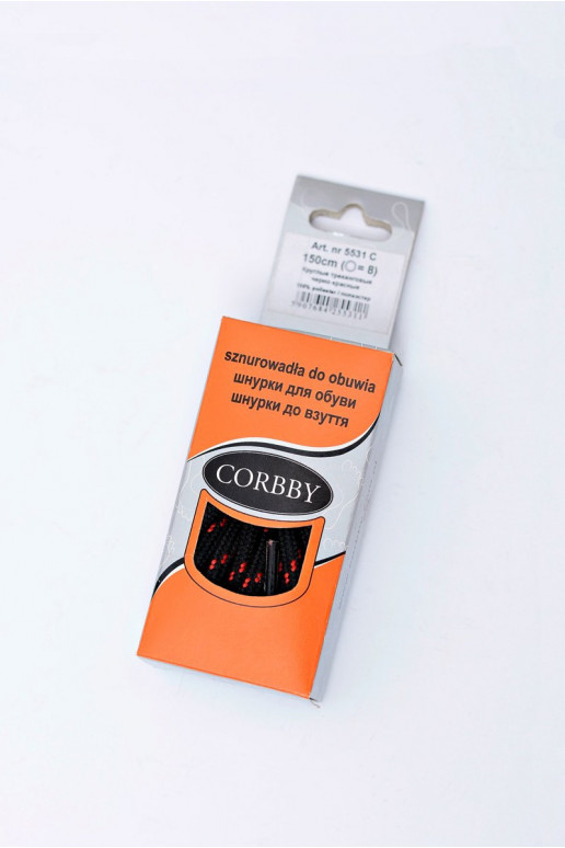 CORBBY Trekking-Schnürsenkel Schwarz und Rot