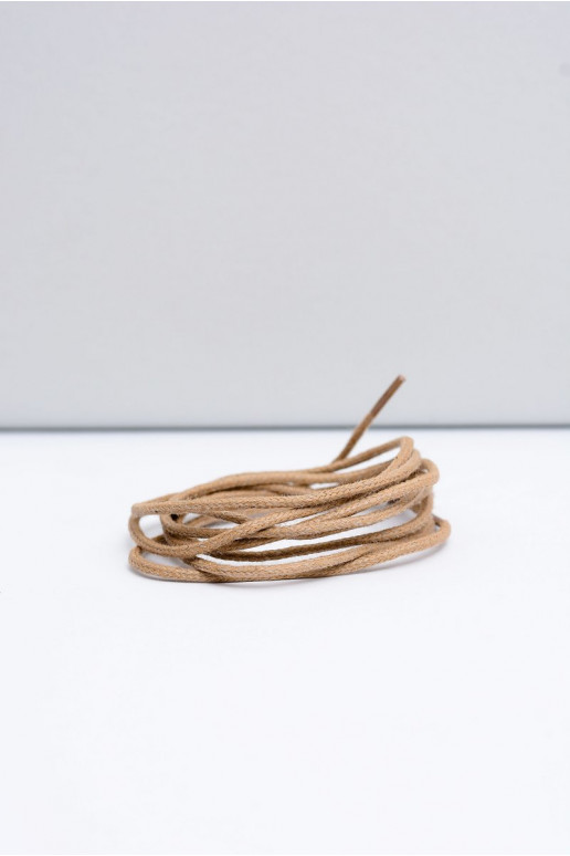 Corbby Beige Gewachste schmale Schnürsenkel