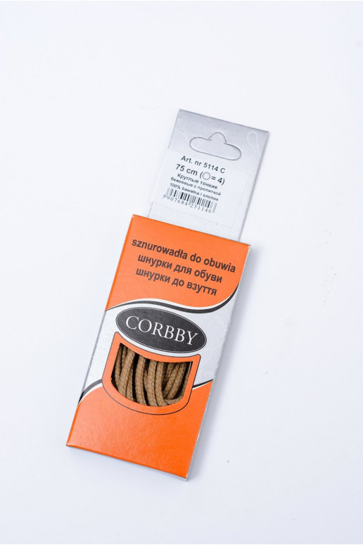 Corbby Beige Gewachste schmale Schnürsenkel