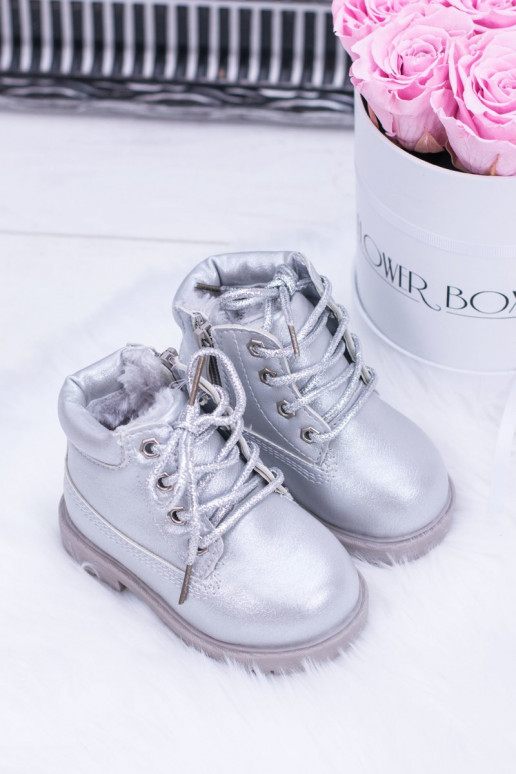 Warme silberne Kinderstiefel Dexter Warme silberne Kinderstiefel Dexter