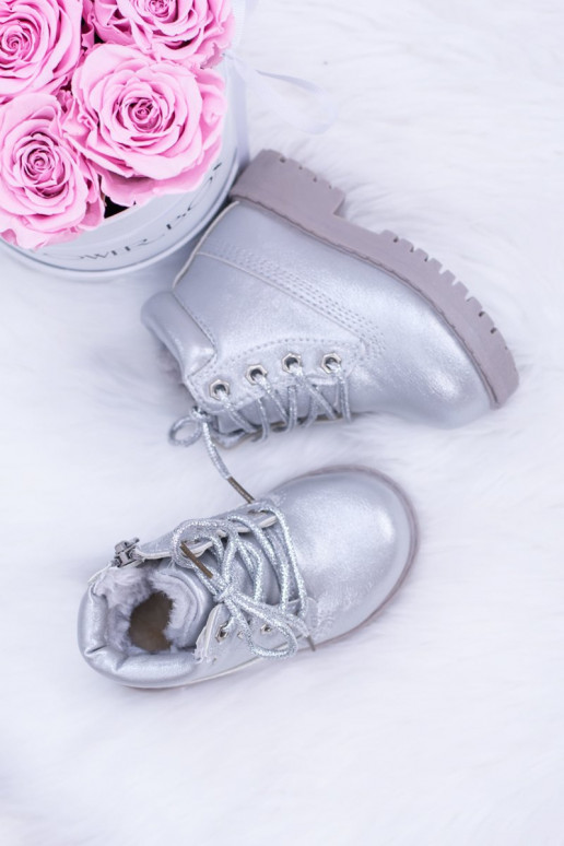 Warme silberne Kinderstiefel Dexter Warme silberne Kinderstiefel Dexter