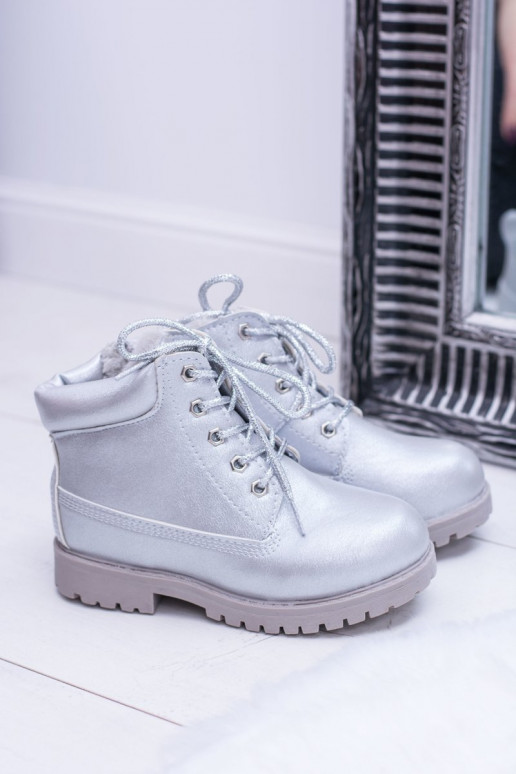 Warme silberne Kinderstiefel Dexter Warme silberne Kinderstiefel Dexter
