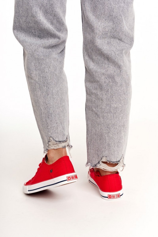 Klassisches Modell flache Schuhe Big Star DD274339 rote Farbe Klassisches Modell flache Schuhe Big Star DD274339 rote Farbe