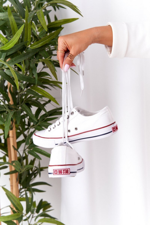 Klassisches Modell flache Schuhe Big Star DD274336 weiße Farbe Klassisches Modell flache Schuhe Big Star DD274336 weiße Farbe