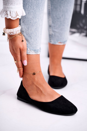 Ballerinas aus Wildleder in der Farbe Schwarz Lasota