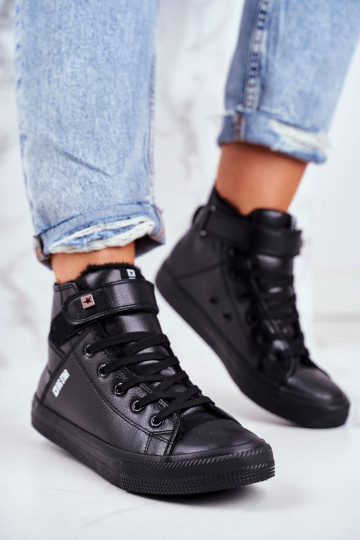 Ledergewärmte Freizeitschuhe BIG STAR V274542FIN schwarze Farbe