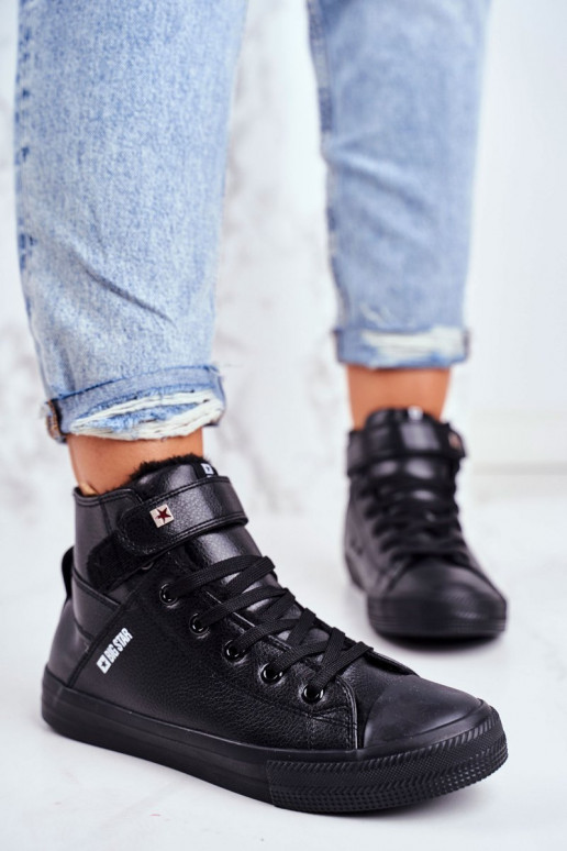 Ledergewärmte Freizeitschuhe BIG STAR V274542FIN schwarze Farbe